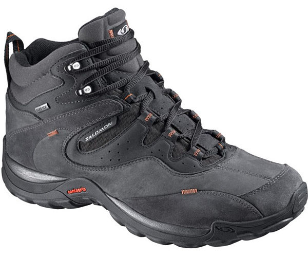 Salomon Elios 2 Mid GTX M - Schwarz Leder Wanderschuhe EU 44 2/3 UK 10