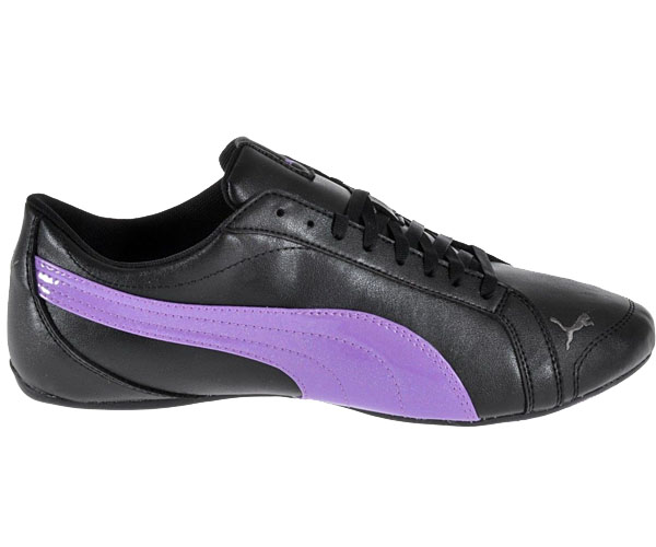 puma black and purple shoes