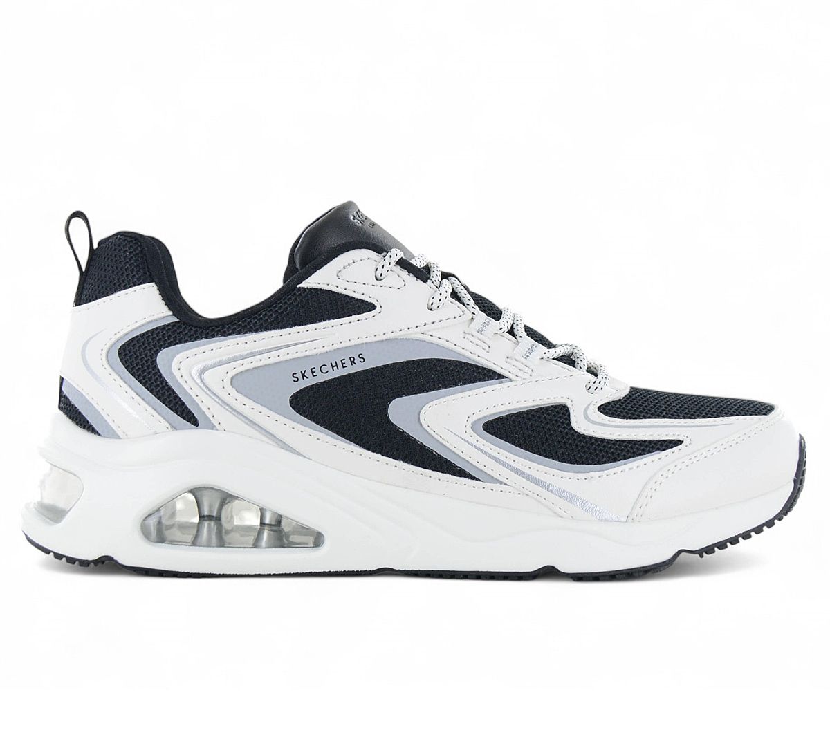 Skechers Tres-Air Uno-Street Fl-Air - Damen Sneakers Schuhe Weiß-Schwarz 177424-Wbk
