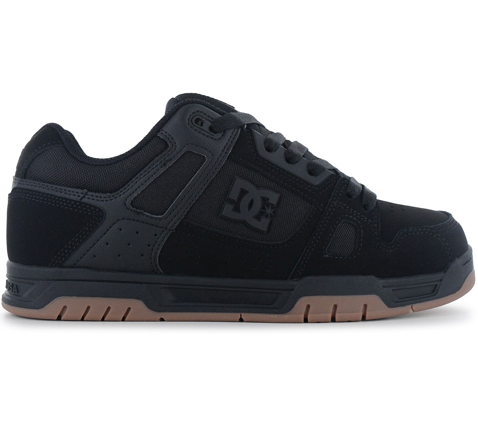 Dc Shoes Stag - Herren Sneakers Skater Skate Schuhe Leder Schwarz 320188-Bgm