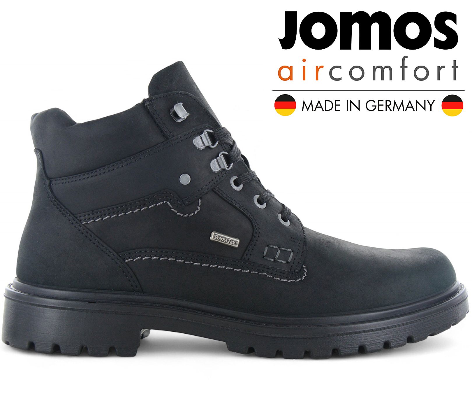 JOMOS Alpina Boots - Herren Stiefel Schuhe - Leder Schwarz 456801-43-000