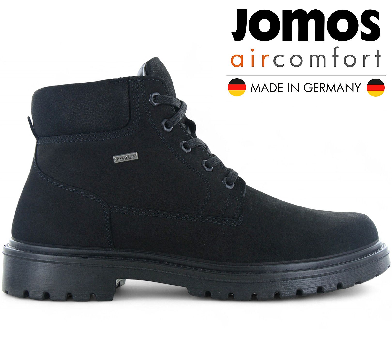 JOMOS Alpina Boots - Herren Stiefel Schuhe - Leder Schwarz 456807-476-000