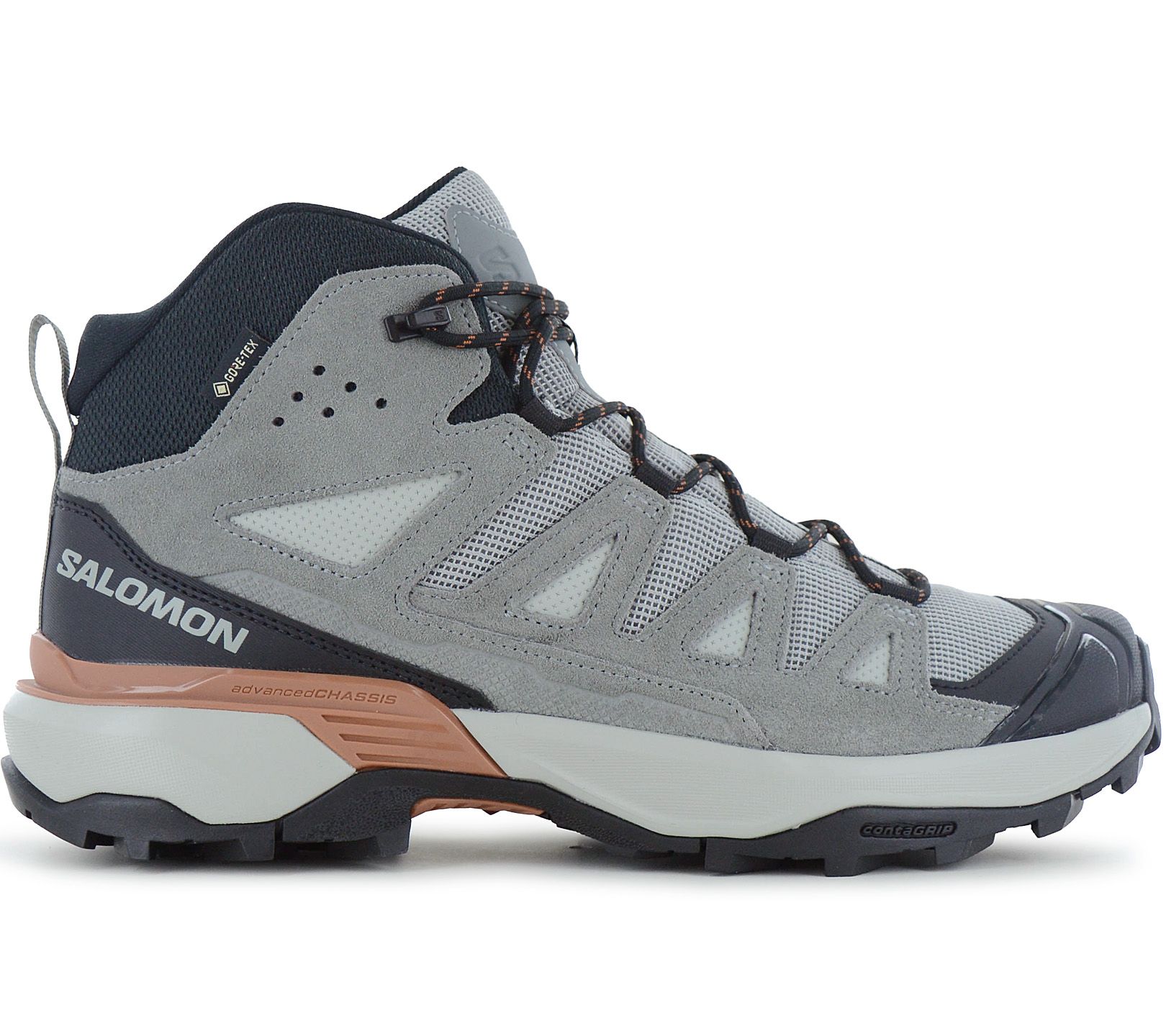 Salomon X ULTRA 360 Leather Mid - GORE-TEX - Herren Wanderschuhe Trekking Stiefel Grau 479796