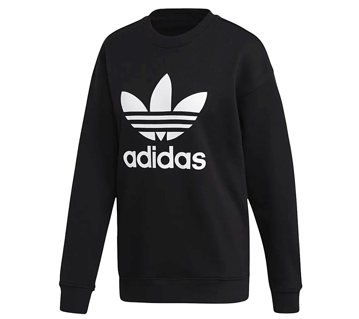 adidas Trefoil Crew - Damen Sweatshirt Pullover Baumwolle Schwarz FM3272