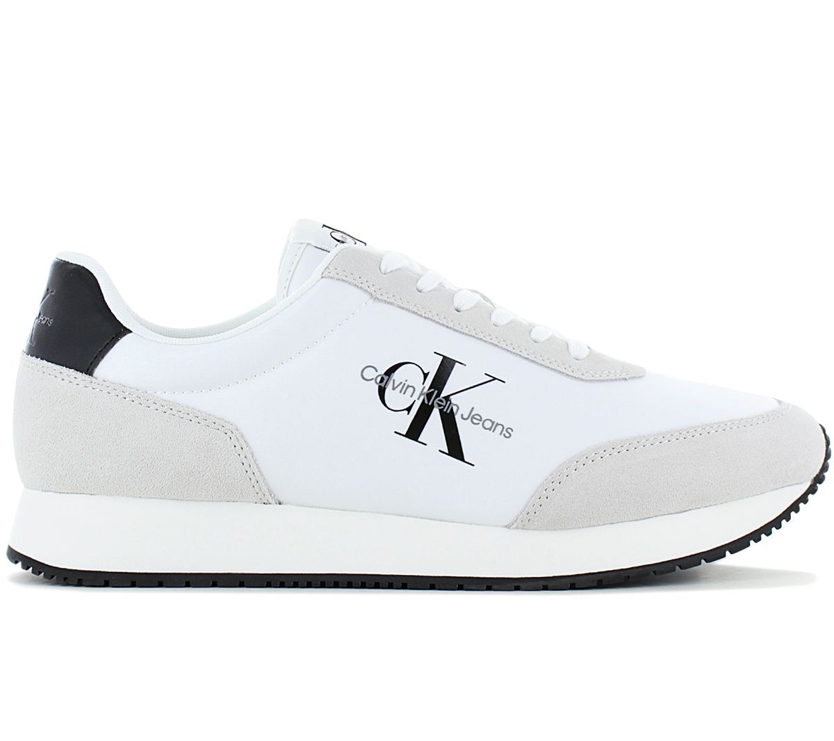Calvin Klein Retro Runner Low Laceup - Herren Sneakers Schuhe Weiß YM0YM00746-Yaf