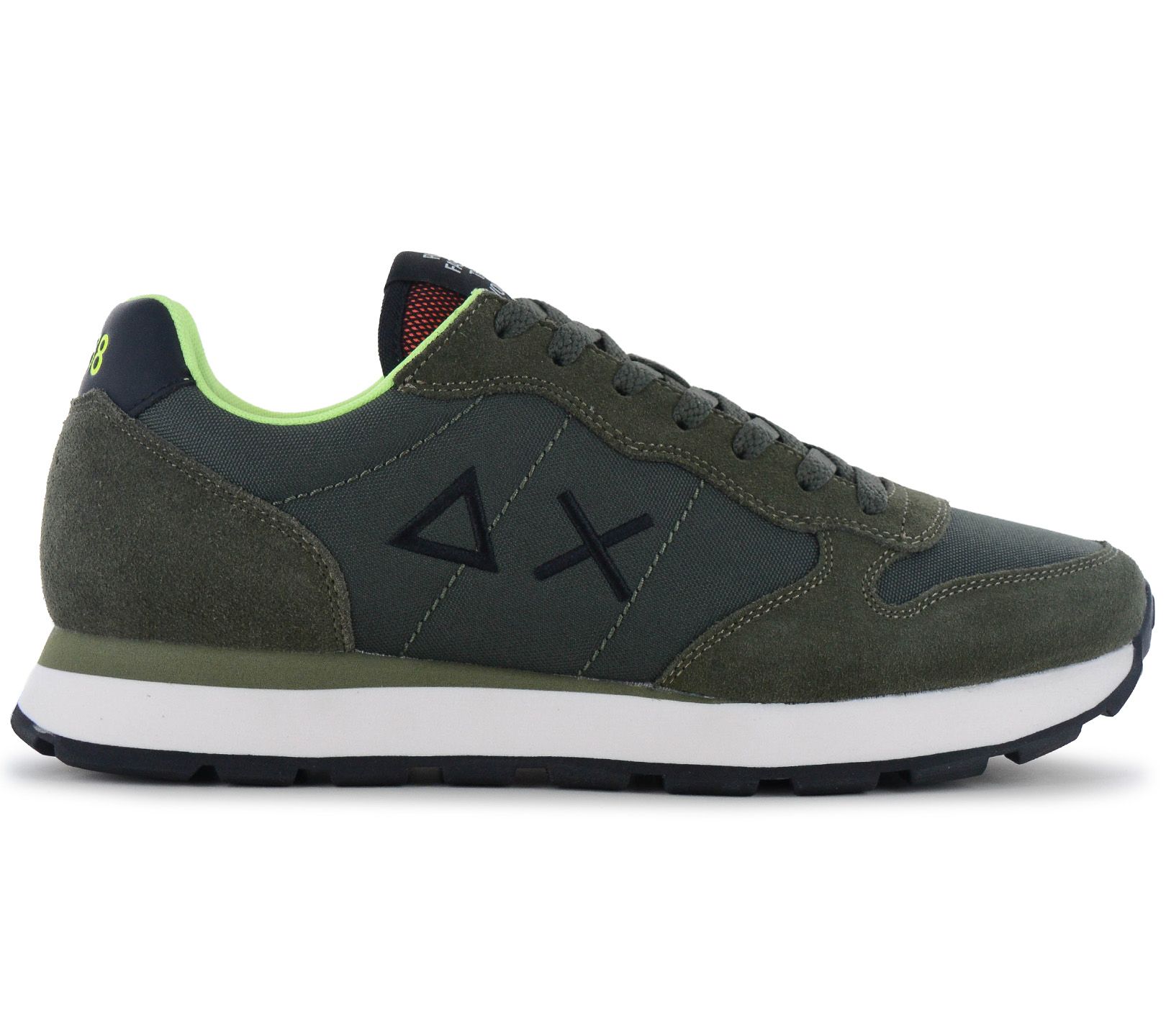 SUN68 Tom Fluo - Herren Sneakers Schuhe Military-Grün Z46102-74
