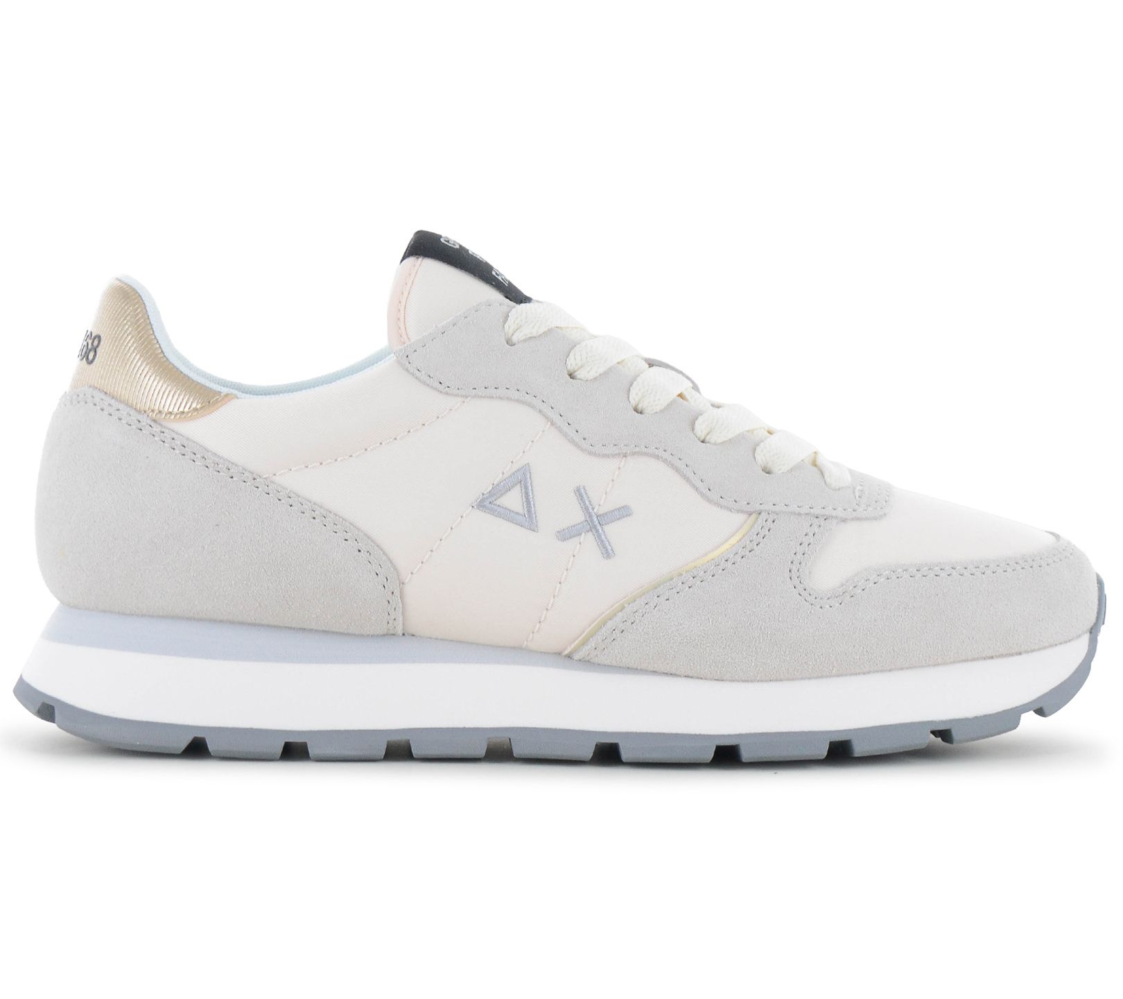 SUN68 Ally Silver Gold - Damen Sneaker Schuhe Bianco-Panna Z46202-31